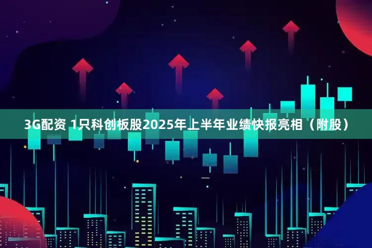 3G配资 1只科创板股2025年上半年业绩快报亮相（附股）