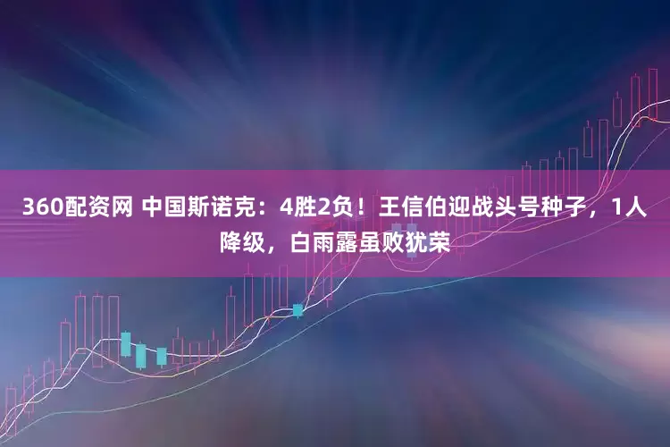 360配资网 中国斯诺克：4胜2负！王信伯迎战头号种子，1人降级，白雨露虽败犹荣